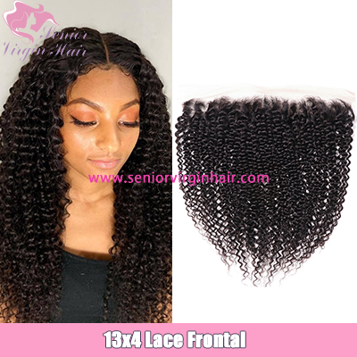 Brazilian Hair 13*4 Lace Frontal Kinky Curly Hair Extensions Ear To Ear Frontals