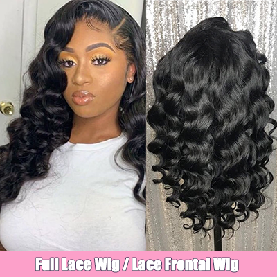 Brazilian 100% Human Hair Wigs Loose Wave Lace Front Wig Full Lace Wig