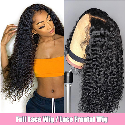 Brazilian 100% Human Hair Wig Deep Curly Lace Front Wig Full Lace Wig