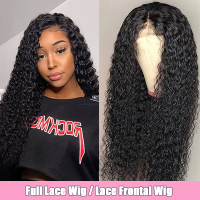 Curly Lace Front Wigs Pre-plucked WIth Baby Hair Natural Black Full Lace Wig Cheap Human Hair Wigs