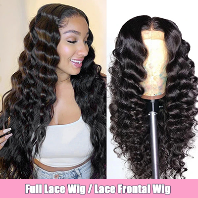 Best Cheap Wigs Loose Deep Wave Lace Frontal Wigs Full Lace Wigs Preplucked With Baby Hair