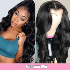 Body Wave Full Lace Wig African American Human Hair Wigs Preplucked With Baby Hair