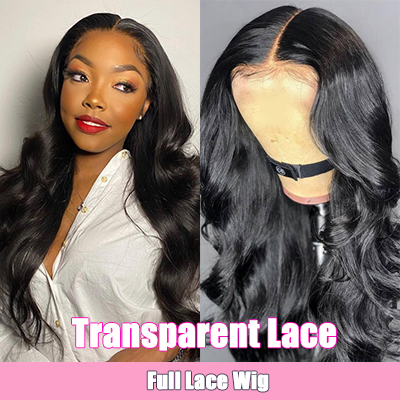 Transparent Lace Wigs Human Hair Full Lace Wigs Virgin Hair Long Body Wave Wig