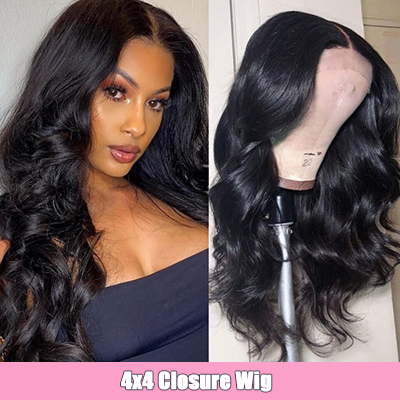 Body Wave 4x4 Lace Closure Wigs Affrodable Human Hair Wigs