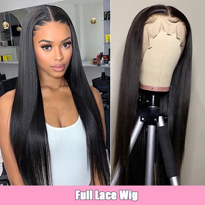 Straight Hair Full Lace Wigs Soft Virgin Hair Pre-Plucked With Baby Hair Natural Hairline