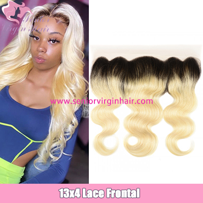 Brazilian 1B/613 Ombre Blonde Color Lace Frontal 13x4 Swiss Lace Frontal