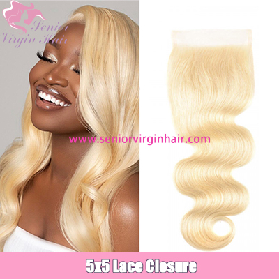 613 Hair Color 5x5 Lace Closures Blonde Body Wave Closure Swiss Lace