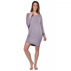 RAIKOU Chemise de nuit femme Chemise de nuit manches longues,robe fourreau femme fine robe jersey,robe 3/4 courte