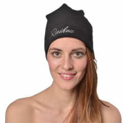 RAIKOU Warme Witer- Beanie Mütze Für Kalte Tage Unisex One Size Einfarbig Mit Gesticker Schrift