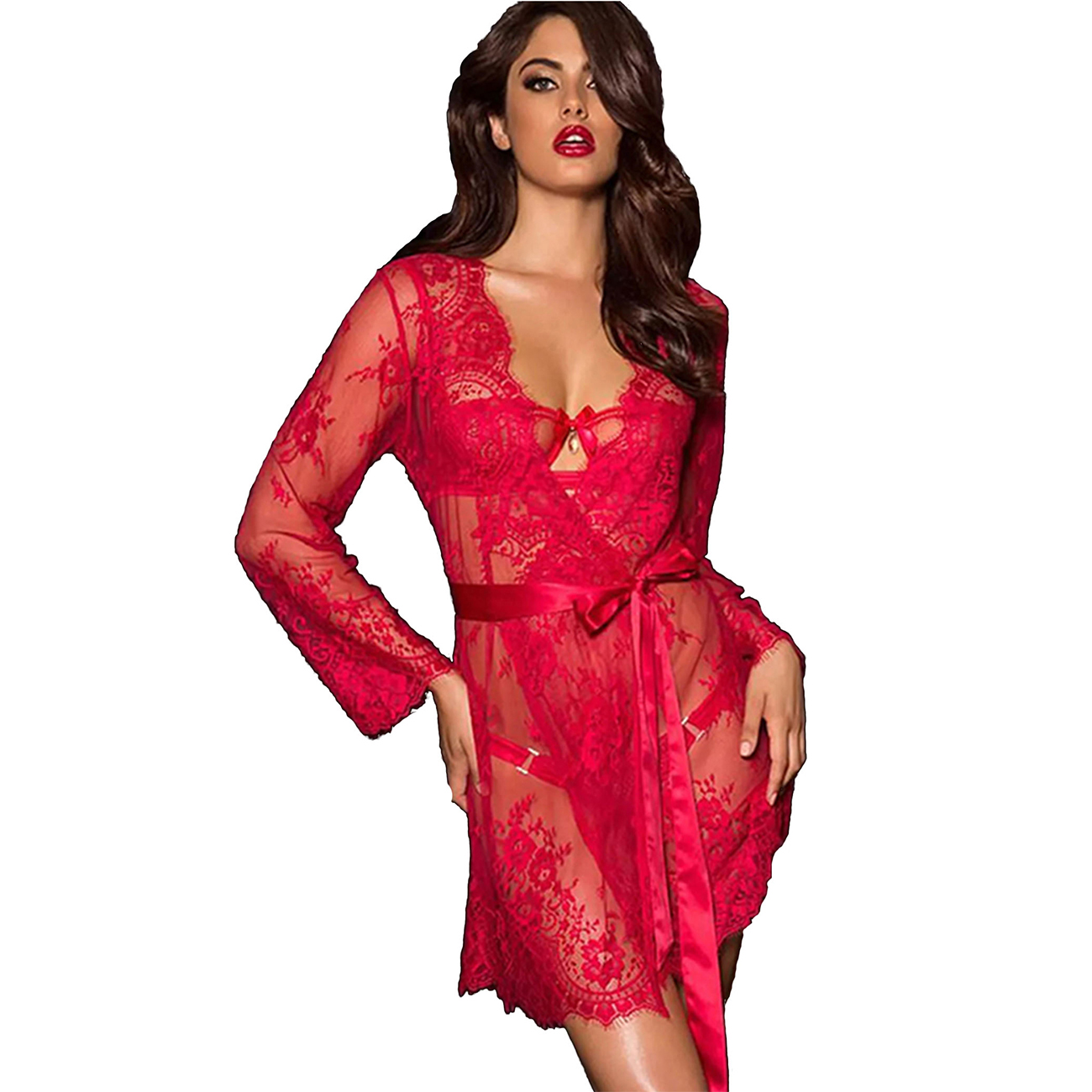 Raikou Damen Sexy Dessous Erotik Nachtwäsche Unterwäsche Negligee Tops