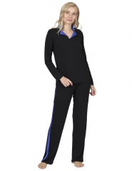 RAIKOU Pyjama à manches longues pour femmes Pyjama d'intérieur Pyjama de loisirs sportif avec col en V Pull à manches longues au design superbe