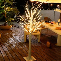 Arbre lumineux, LED blanc chaud dans un élégant motif de bouleau, arbre lumineux LED