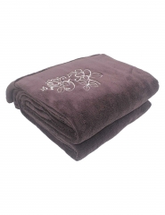 RAIKOU Coral Fleece Blanket/Micro Fiber Blanket/Bedspread/Fleece Floral Embroidered