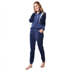 RAIKOU Femme Survêtement Velours Nicki Survêtement Jogging Pyjama avec fermeture éclair ,Ensemble deux pièces pour le sport ou se détendre sweat et pantalon