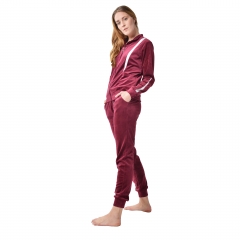 RAIKOU Femme Survêtement Velours Nicki Survêtement Jogging Pyjama avec fermeture éclair ,Ensemble deux pièces pour le sport ou se détendre sweat et pantalon