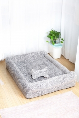 RAIKOU Hundebett mit Abnehmbarem Kissen, gepolstertes waschbares Tierbett  Schlafplatz  Hundekissen Hundesofa Hundemette Tierbedarf