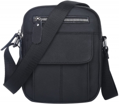 Men's leather shoulder bag for men & simple design, shoulder bag with zipper