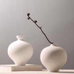2 Pcs Belly Vases Clay Room Decor Clay Living Room Decoration Vase Amphora Set Minimalist Subtle Clay Vase Elegant