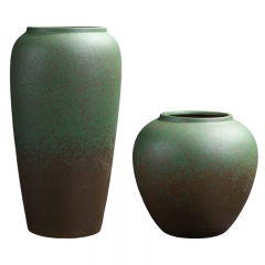 RAIKOU Dekovase Dekorative 2er-Set Blumenvase Elegante Tischdeko Keramikvase 100% Handgefertigt