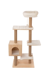 RAIKOU Pet Club Arbre à chat, Meuble griffoir, Jouet pour chats, Plusieurs niveaux, Colonnes griffoirs, Cavernes, Cachettes, Surface à gratter, Robuste, Perchoir pour chats, Corde en sisal, Colonne romaine