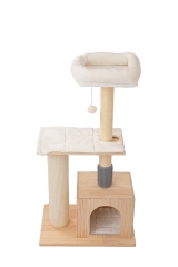 RAIKOU Pet Club Scratching Post, Cat Scratching Post, Scratching Furniture, Cat Toy, Multiple Levels, Scratching Columns, Caves, Hiding Places, Scratching Area, Sturdy, Perch for Cats, Scrubber, Sisal Rope, Roman Column, Grooming with Extended Comb Teeth
