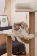 RAIKOU Pet Club Scratching Post, Cat Scratching Post, Scratching Furniture, Cat Toy, Multiple Levels, Scratching Columns, Caves, Hiding Places, Scratching Area, Sturdy, Cat Perch, Sisal Rope, Roman Column
