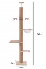 COCON Kratzbaum, Kratzbaum für große Katzen, stabiler Kratzbaum, ausziehbar 250-265cm