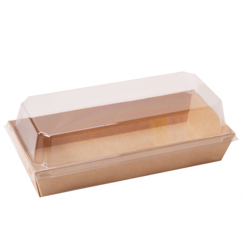 Paper box with plastic lid