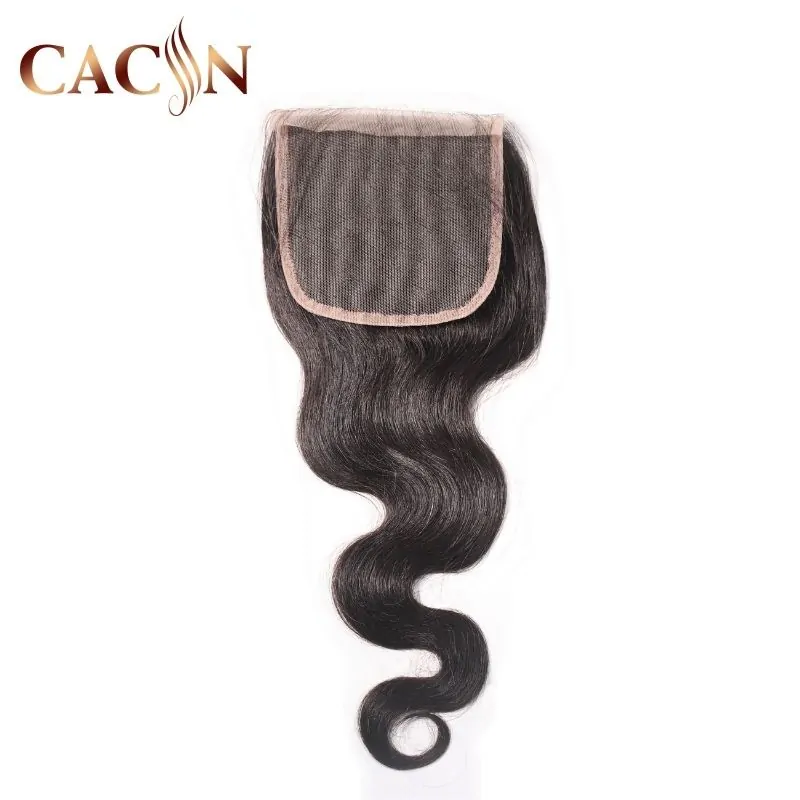 4X4 Lace Closure Peruvian Straight Closure 100% Human Hair 4 By 4 Cloure  Natural Color Remy Hair Brown Swiss Lace 8-22 inches