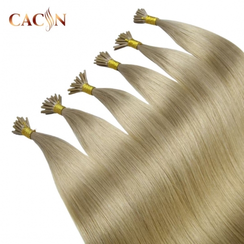 Wholesale Virgin Russian I Tip 100% Human Hair Raw Cuticle Aligned Full Ending Straight I-tip Hair Extension