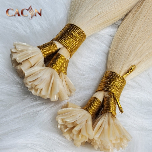 Wholesale Top Quality 12a Blonde U Tips Human Virgin Hair Extension Russian Blonde Human Hair Utips