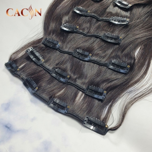 Double drawn wholesale Clip in hair extensions Unprocessed Raw Hair