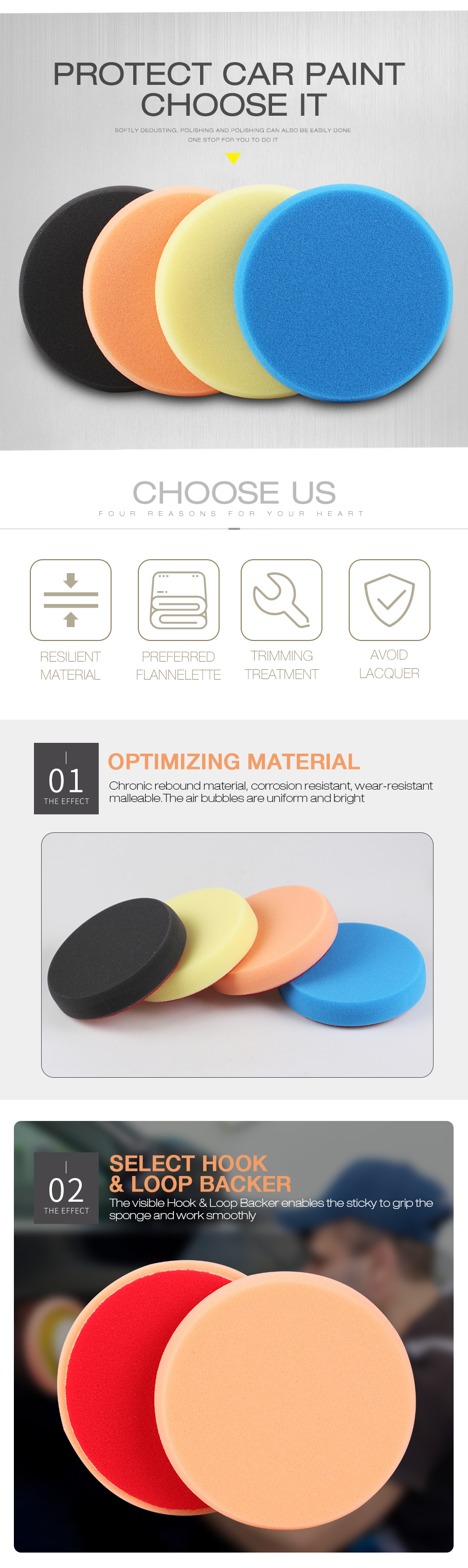 SPTA 6inch 150mm Car polishing pads Foam Buffing Polishing Pads Buffing