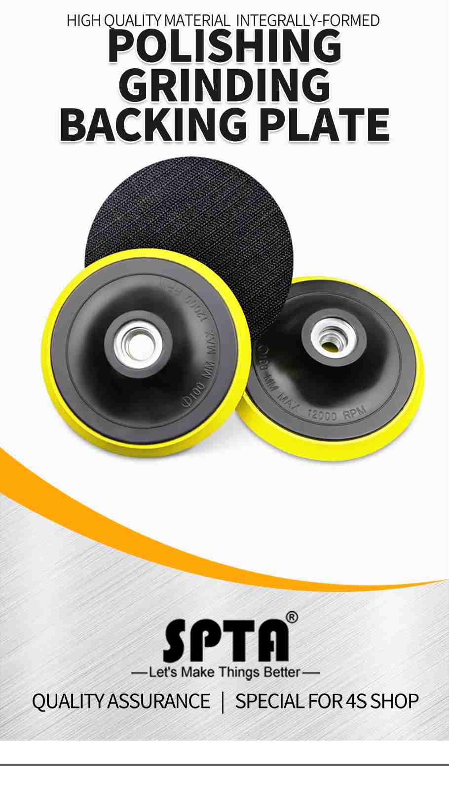 SPTA 3"/4"/5"/6"/7"Backing Plate Polishing Buffing Pad Backer Plate Hook&Loop Backer Buffer