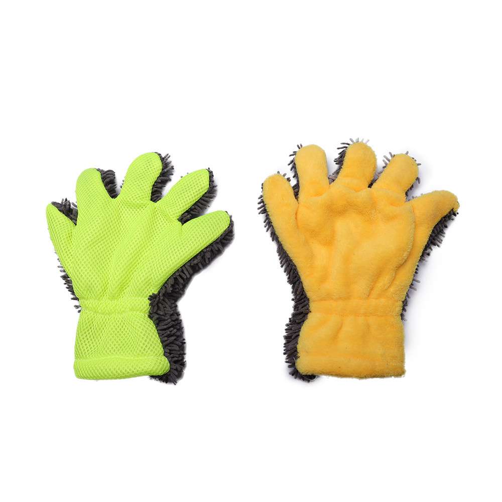 SPTA 5 Finger Car Washing Gloves Soft Multifunction Doublesided Car