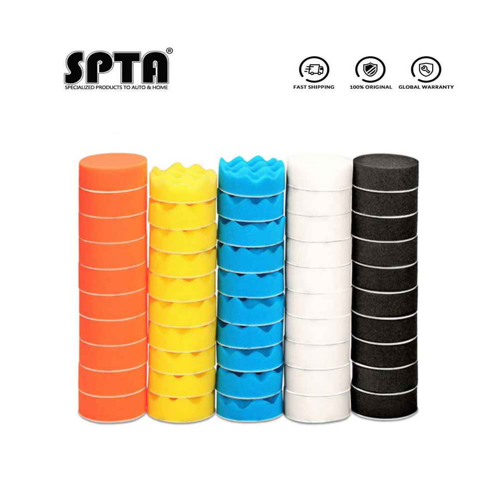50pcs 3"/80mm Compound Drill Buffing Sponge Pads Polishing Pad Buffer