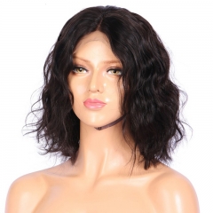 Virgin Human Hair Bob Lace Wig Curly Lace Front Bob Wig With Baby Hair