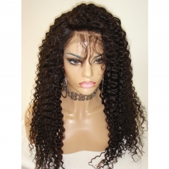 Deep Wave 300% High Density Lace Front Wig Virgin Human Hair Wig With Baby Hair Pre Plucked Hairline