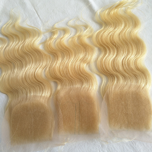 Blonde Lace Closure 4x4 Human Hair 613 Lace Closure With Baby Hair Blonde Body Wave Hair Closure Pre Plucked