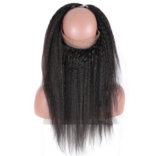 Kinky Straight HD 360 Lace Band Virgin Human Hair 360 Lace Frontal Pre Plucked Hairline 360 HD Lace Frontal Closure