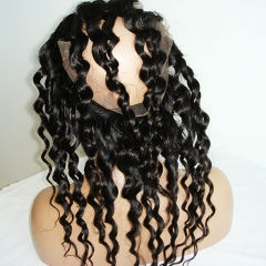 Loose Curly 360 Silk Lace Frontal With Baby Hair 360 Lace Frontal Closure Bleached Knots