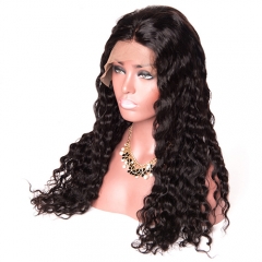 Water Wave 300% High Density Lace Front Wig Virgin Hair Pre Plucked Lace Wig For Black Women