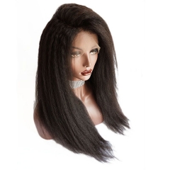 Italian Yaki Full Lace Wig Pre Plucked Natural Hairline Lace Wig With Baby Hair