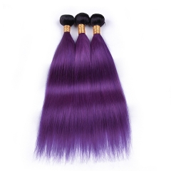 1b/Purple Straight Hair Bundles With Dark Root Human Hair Purple Hair Weaveing 3PCS Lot