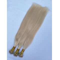 #60 Blonde Nano Ring Human Hair Extensions 0.8g/s Keratin Straight European Micro Beads Hair Exensions