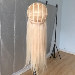 Blonde Half Wig Brazilian Human Hair Machine Made None Lace Wigs Blonde Human Hair Wig