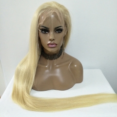 40Inch Silk Straight #613 Full Lace Wig With Baby Hair Virgin Hair Long Blonde Lace Wig