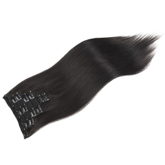 Straight Clips In Human Hair Extensions Full Head 100g 14inch-24inch 7pcs Virgin Human Hair In Clips