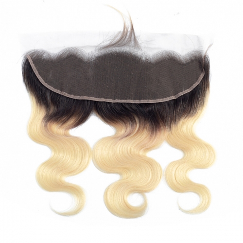 Body Wave Blonde Lace Frontal With Dark Root Virgin Hair Lace Frontal With Baby Hair Blonde Ombre Hair Frontal Piece