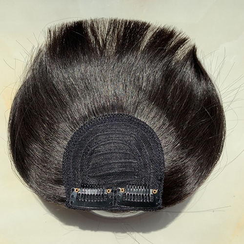 Peruvian Virgin Hair Front 6 Inch Neat Hair Bangs Natural Black Color Clip In Human Hair Extensions 1PC Blunt Bangs